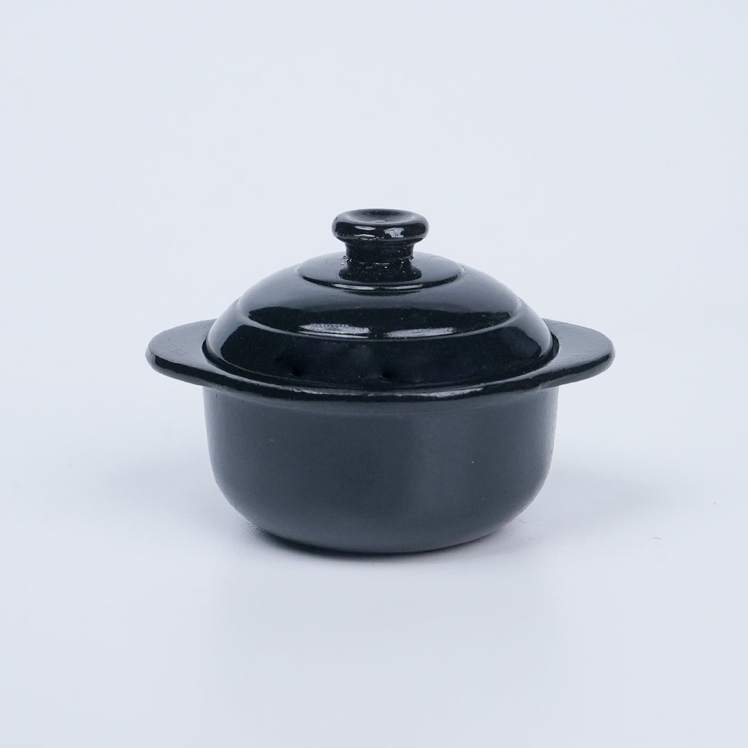 Black Serving Bowl with Lid Big